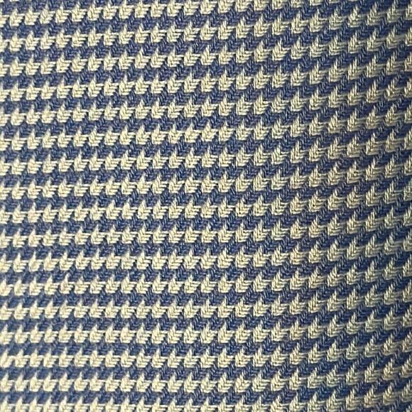 Ermenegildo Zegna Mens Blue White Houndstooth Dress Shirt size 43/17 - Picture 3 of 10